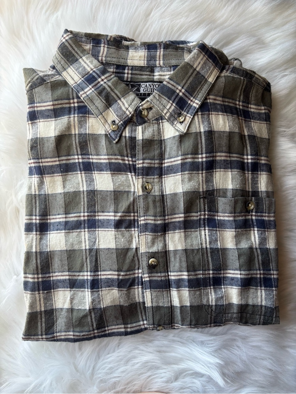 Classic Olive & Navy Plaid Button-Down Shirt by Canyon Guide